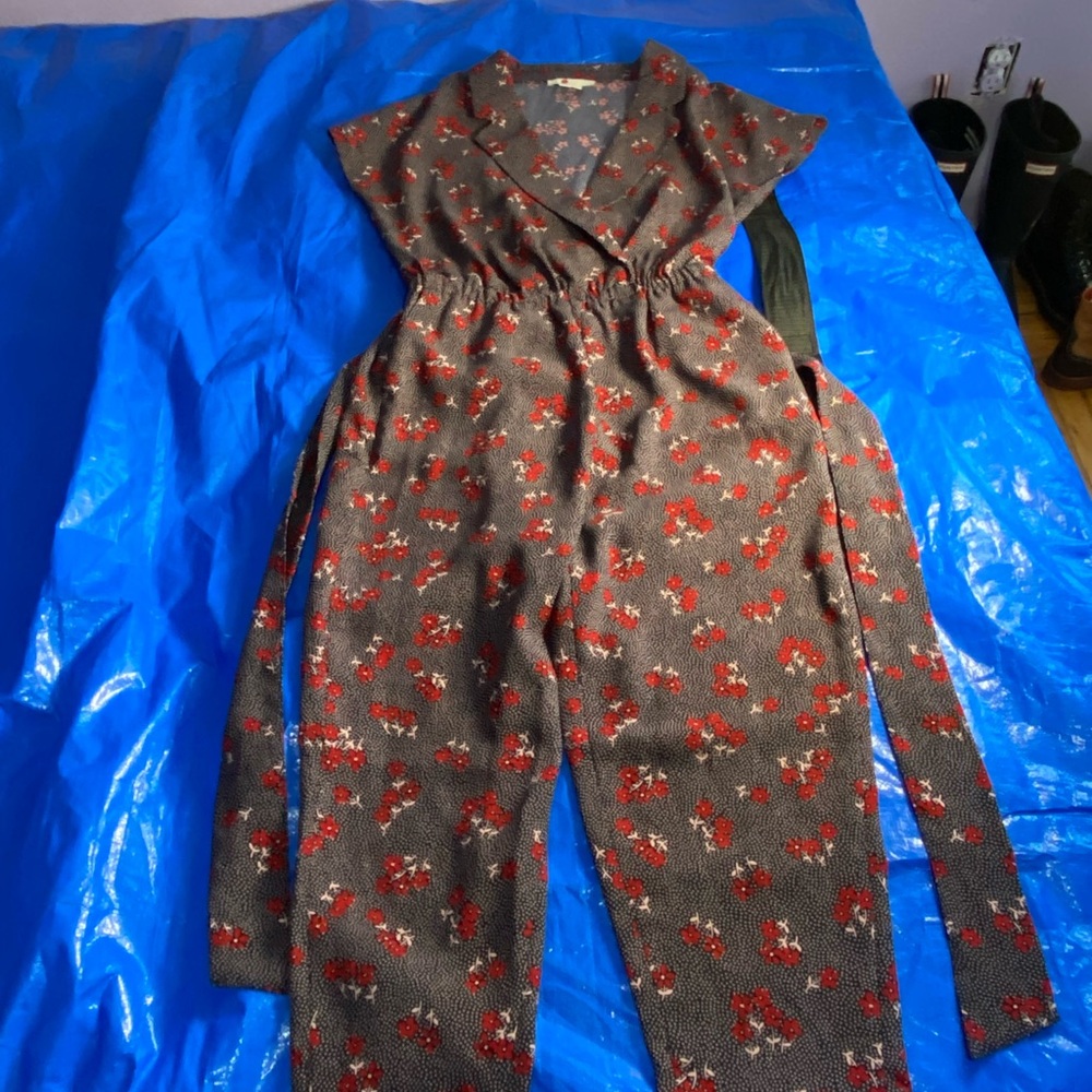 Boden Floral Jump Suit Size Us 6p UK 10 Pink Polkadot Red Flower